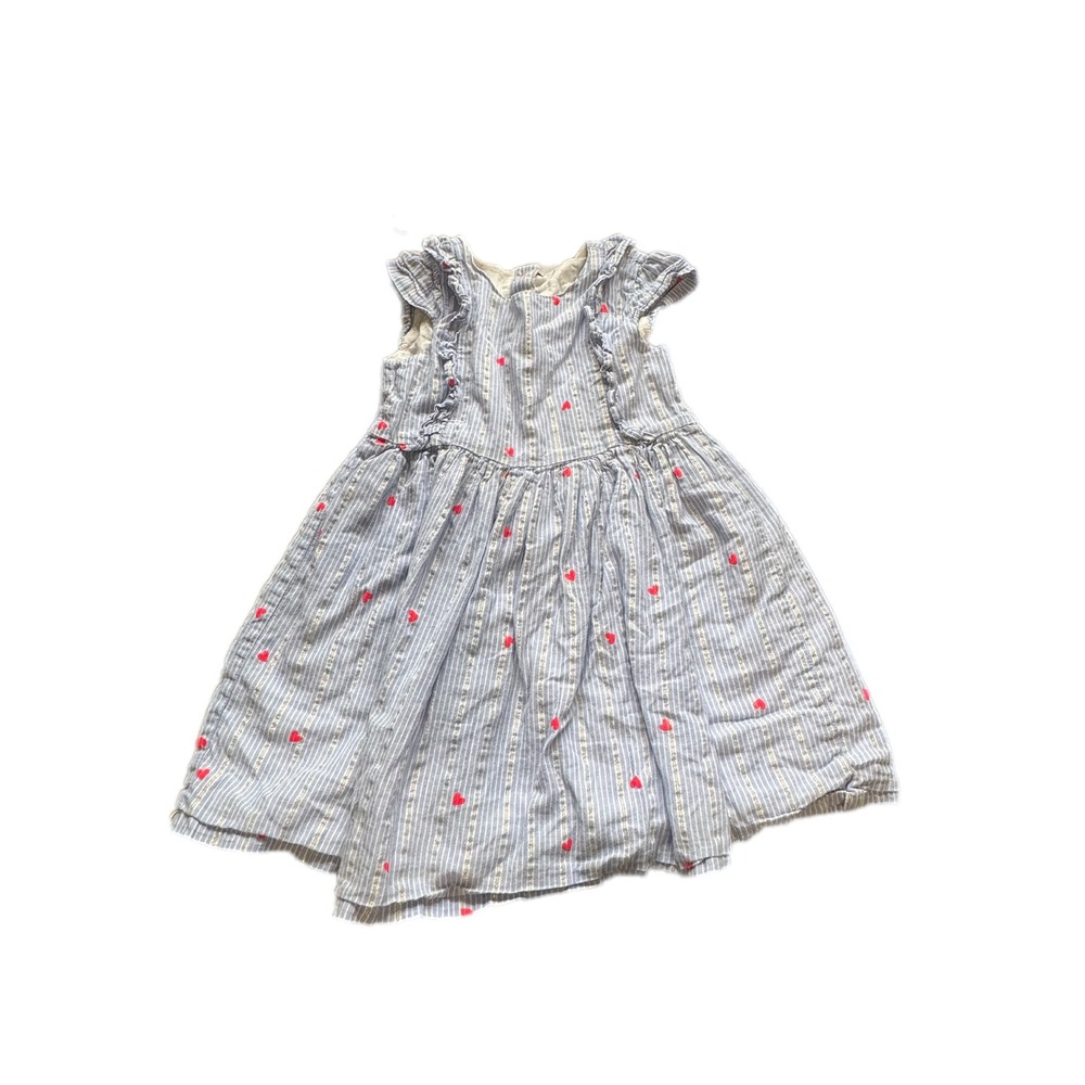 OshKosh B'gosh Dress Toddler Girls 4T patriotic Stripe Excellent Ruffle Button